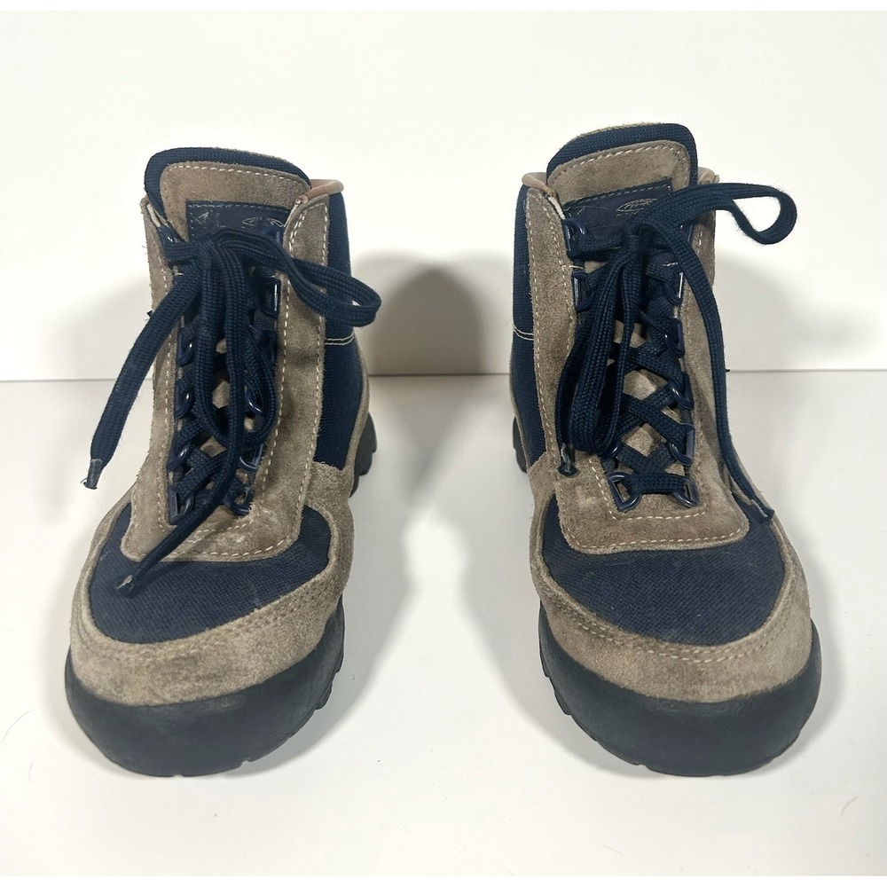 VTG Vasque Skywalk Hiking Boots 7534 Gore-Tex Women Sz 7.5 Tan Navy Gorpcore - Picture 2 of 9